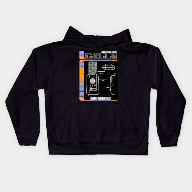 Computer Readout Showing TOS Communication Device Kids Hoodie by Starbase79
